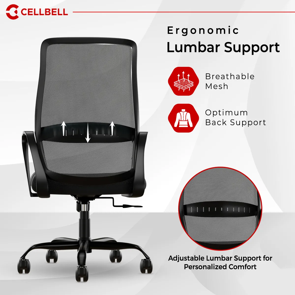 CELLBELL Desire Pro Mesh Mid Back Office Chair