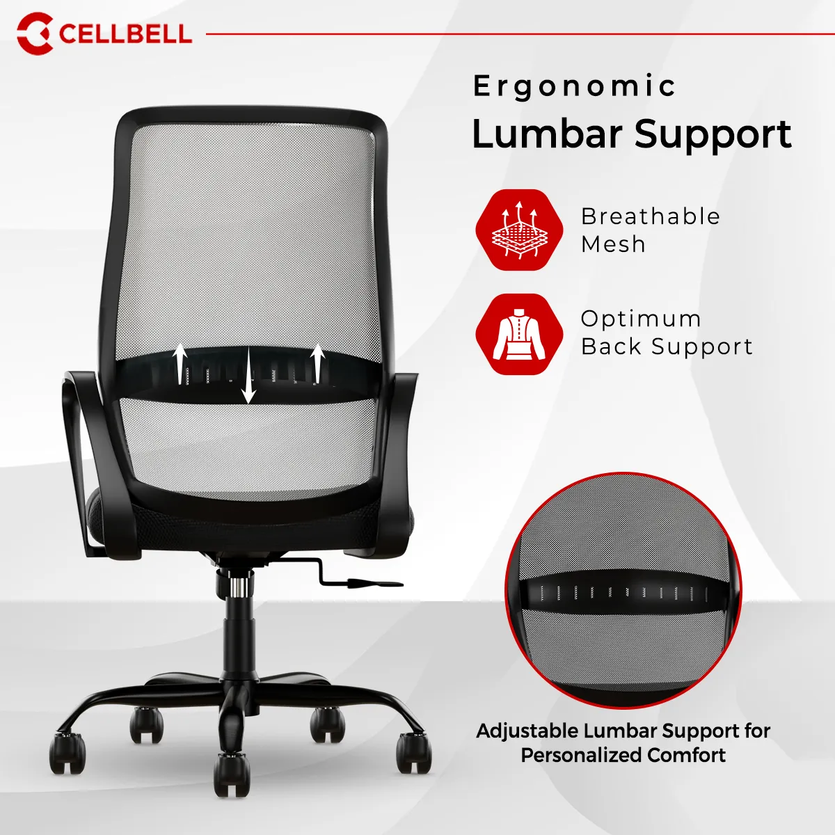 CELLBELL Desire Pro Mesh Mid Back Office Chair