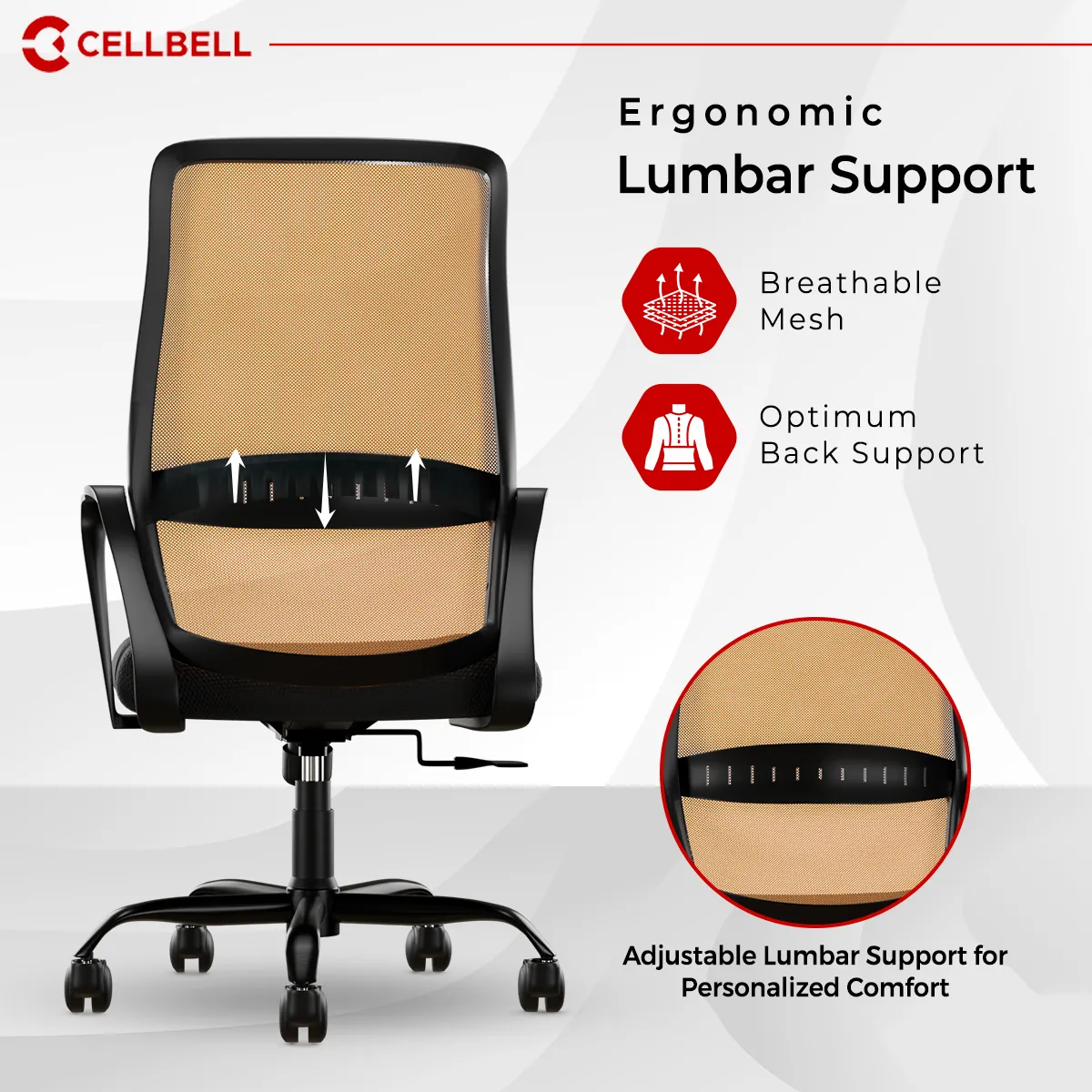 CELLBELL Desire Pro Mesh Mid Back Office Chair