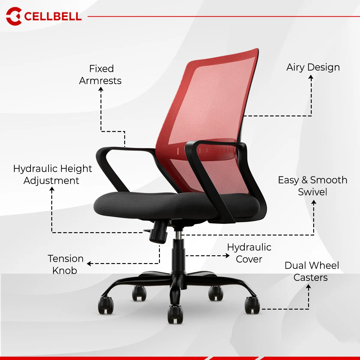 CELLBELL Desire Pro Mesh Mid Back Office Chair