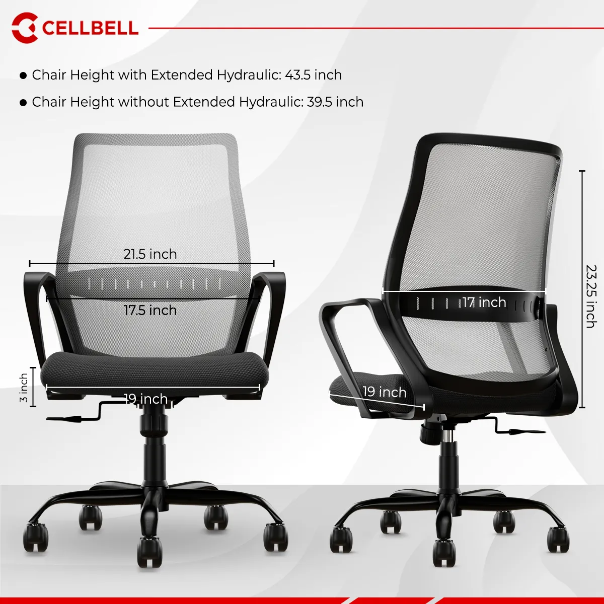 CELLBELL Desire Pro Mesh Mid Back Office Chair