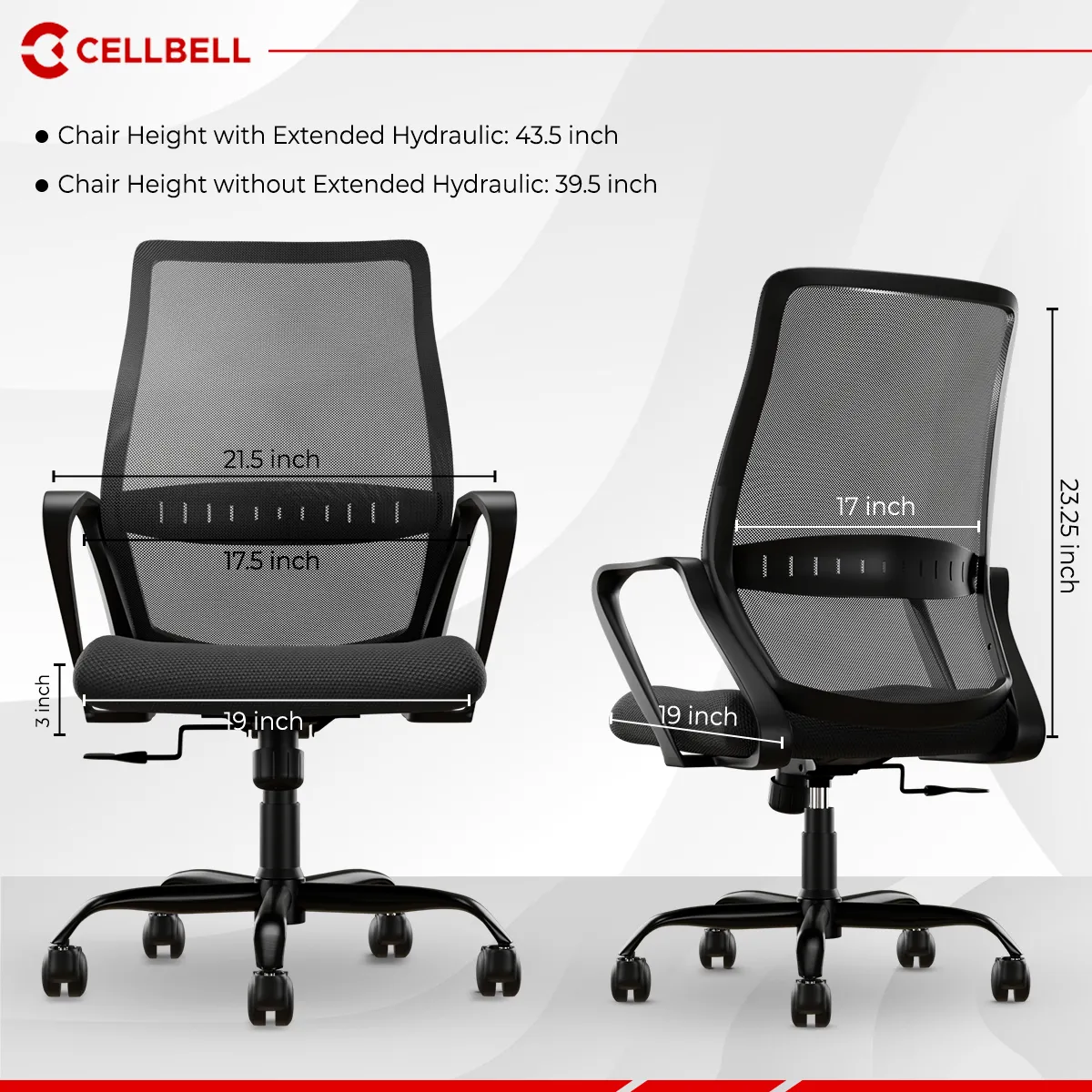 CELLBELL Desire Pro Mesh Mid Back Office Chair