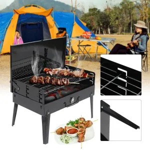 CGX Portable Outdoor Foldable Stainless Steel Charcoal BBQ Grill