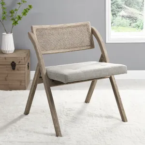 Chair High-quality Cane Seat Folding with Easy-to-use Upholstered Natural Rattan Grey Bordon