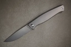 Cheburkov Knife Leader New, Steel M390, Handle Grey Titanium