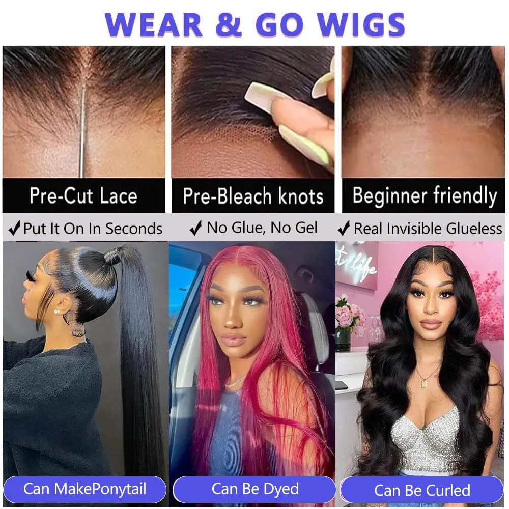 CHEETAHBEAUTY Straight Glueless Wigs Human Hair Pre Plucked 5x5 HD Lace Closure Wigs Human Hair for Black Women Pre Cut Lace for Beginners With Baby Hair 220% Density(18inch)