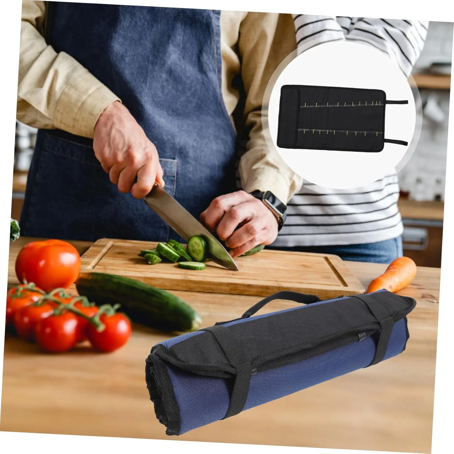 Chef Bag Slot Portable Knife Holder Chef Knife Carrying Case for Culinary Enthusiasts Chefs Compact Storage and Travel Bag