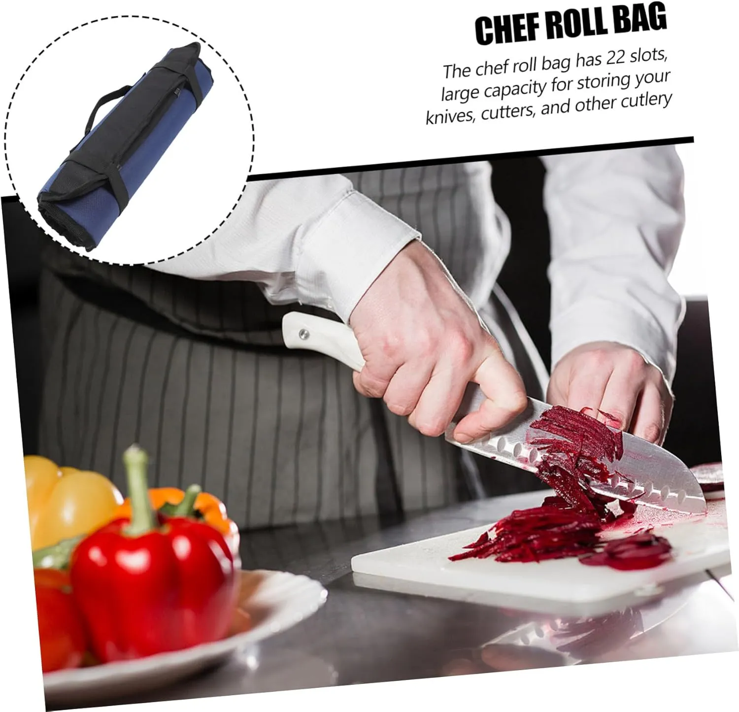 Chef Bag Slot Portable Knife Holder Chef Knife Carrying Case for Culinary Enthusiasts Chefs Compact Storage and Travel Bag