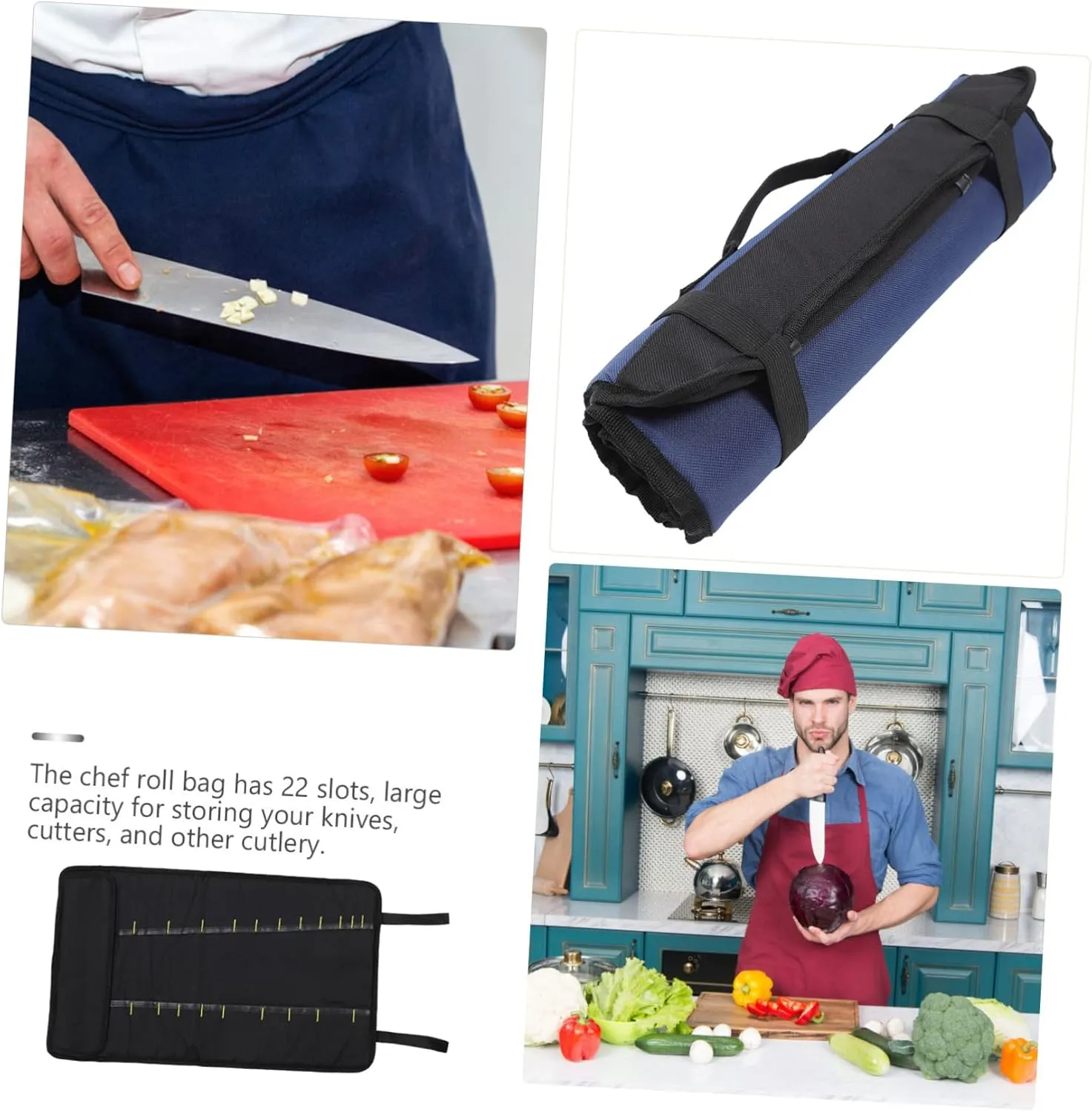 Chef Bag Slot Portable Knife Holder Chef Knife Carrying Case for Culinary Enthusiasts Chefs Compact Storage and Travel Bag