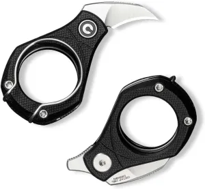 CIVIVI Pyrus Mini EDC Folding Utility Knife, Compact Keychain Box Cutter with 14C28N Blade & Ringed G10 Handle, Christmas Stocking Stuffers Gift for Men Women C23038-2 (Black)
