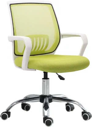 Classic Office Chair Mesh Back Swivel Office Chair Conference Room Chair with Lumbar Support and Fixed Armrests Desk Task Chair(Green)