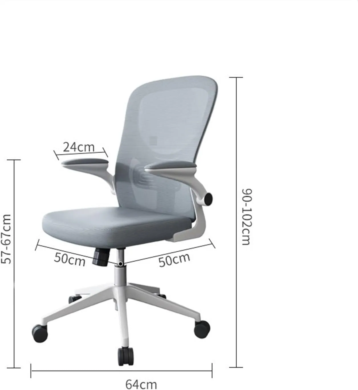 Classic Office Chair Simple Modern Staff Chair Can Be Rotated with Armrests Backrest Mesh Parlor Negotiation Chair Desk Task Chair(Gris)