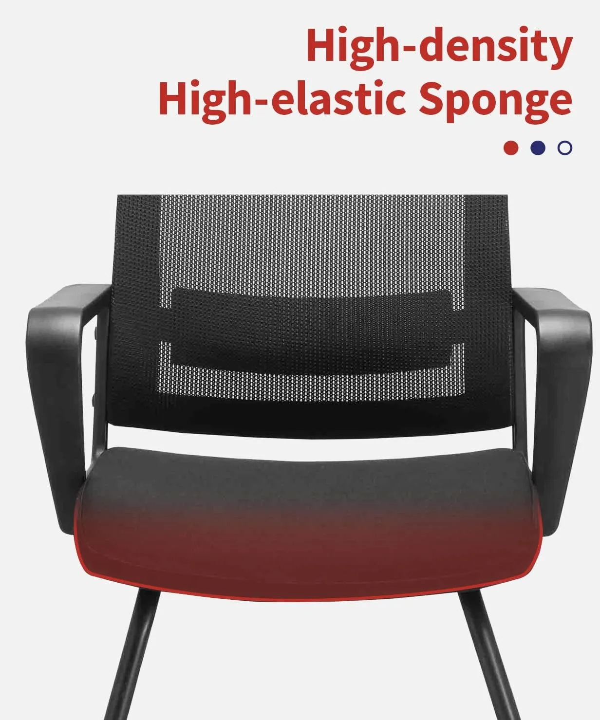 CLATINA Waiting and Guest Chairs for Conference Room with Lumbar Support and Mid Back Mesh Space Air Grid Series Black 1 Pack