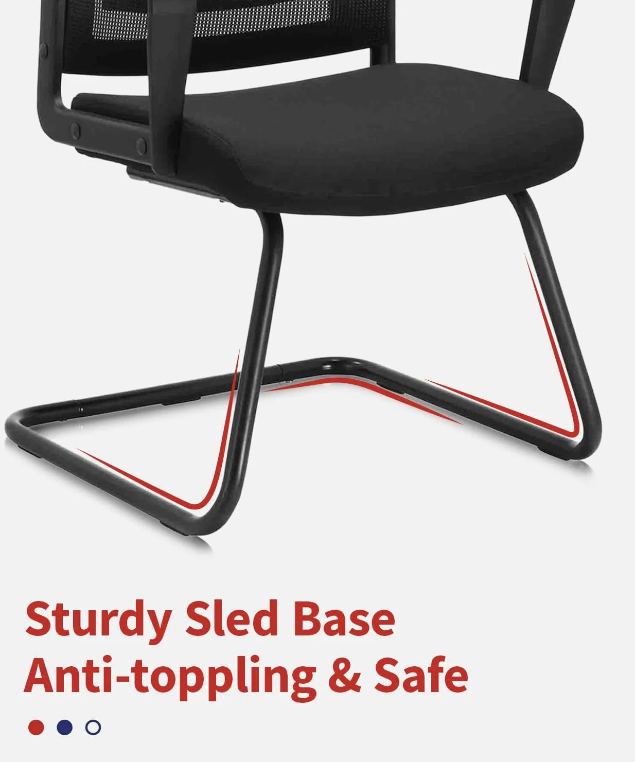 CLATINA Waiting and Guest Chairs for Conference Room with Lumbar Support and Mid Back Mesh Space Air Grid Series Black 1 Pack