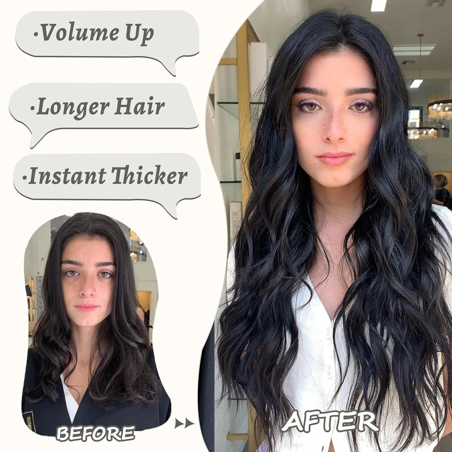 Clip in Hair Extensions 24 Inch 8PCS Ash blonde mix Bleach Blonde Long Wavy Synthetic Hair Extensions Clip ins Thick Double Weft Hair Clip Extensions for Women