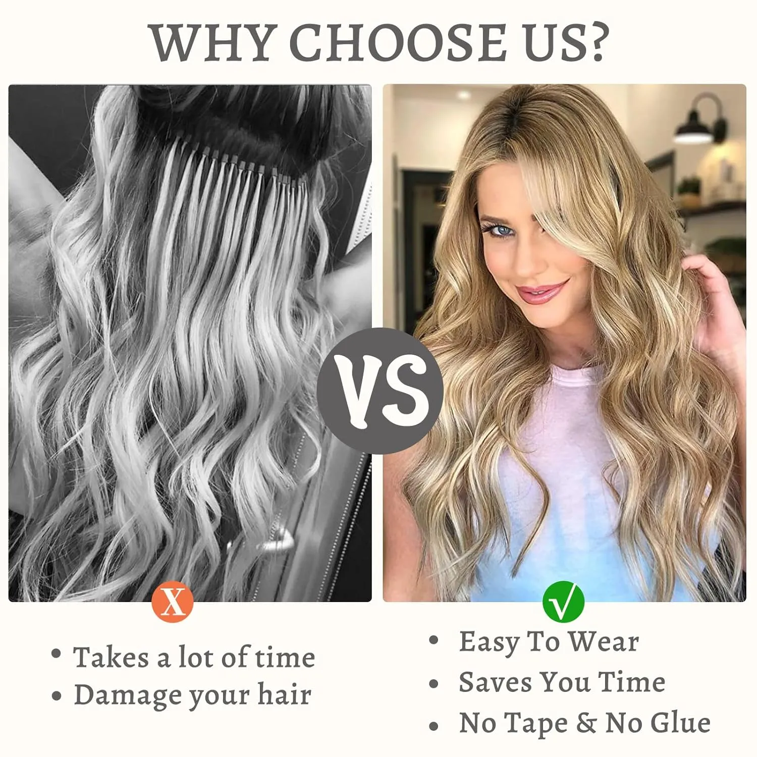 Clip in Hair Extensions 24 Inch 8PCS Ash blonde mix Bleach Blonde Long Wavy Synthetic Hair Extensions Clip ins Thick Double Weft Hair Clip Extensions for Women
