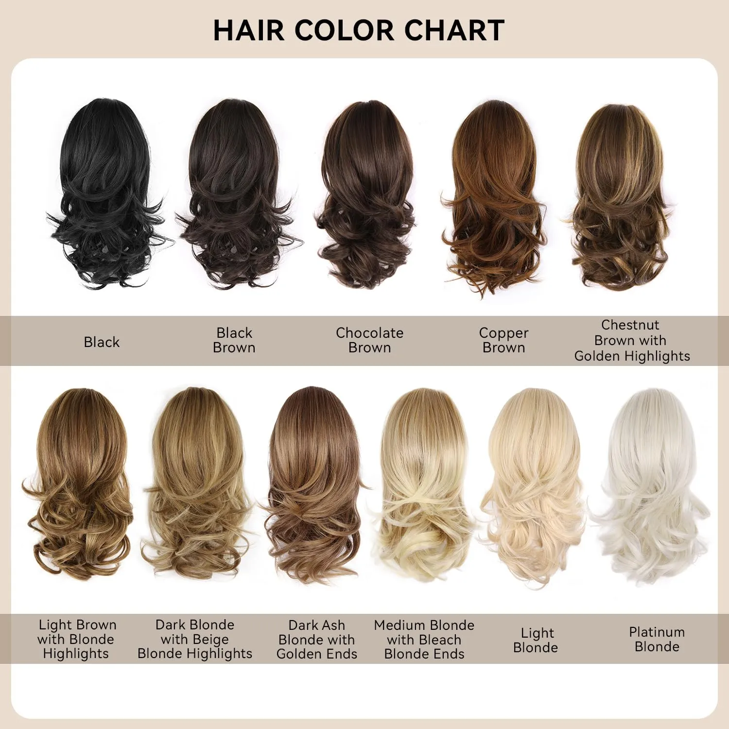 Clip on Ponytails for Women - 14 Inch Curly Ponytail Extension, Wavy Pony Tails Hair Extensions, Synthetic Hair Extensions Ponytail, Clip in Ponytail (Color: Dark Ash Blonde With Golden Ends)