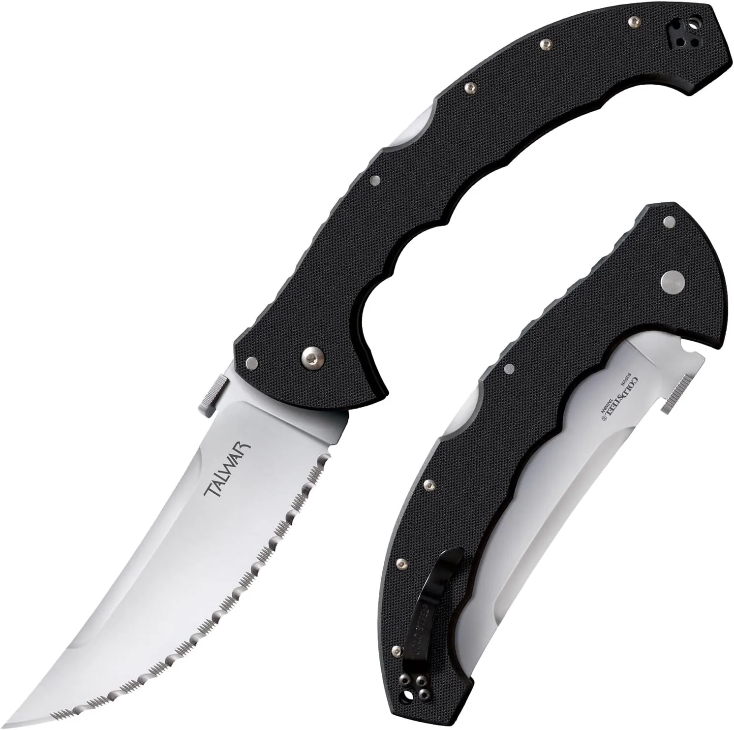 Cold Steel Talwar S35VN Steel Ultra-Sharp Blade G10 Handle Everyday Carry Tactical Pocket Folding Knife with Tri-Ad Locking Mechanism