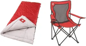 Coleman Sleeping Bag | 30°F Palmetto Sleeping Bag | Cool Weather Sleeping Bag, Red