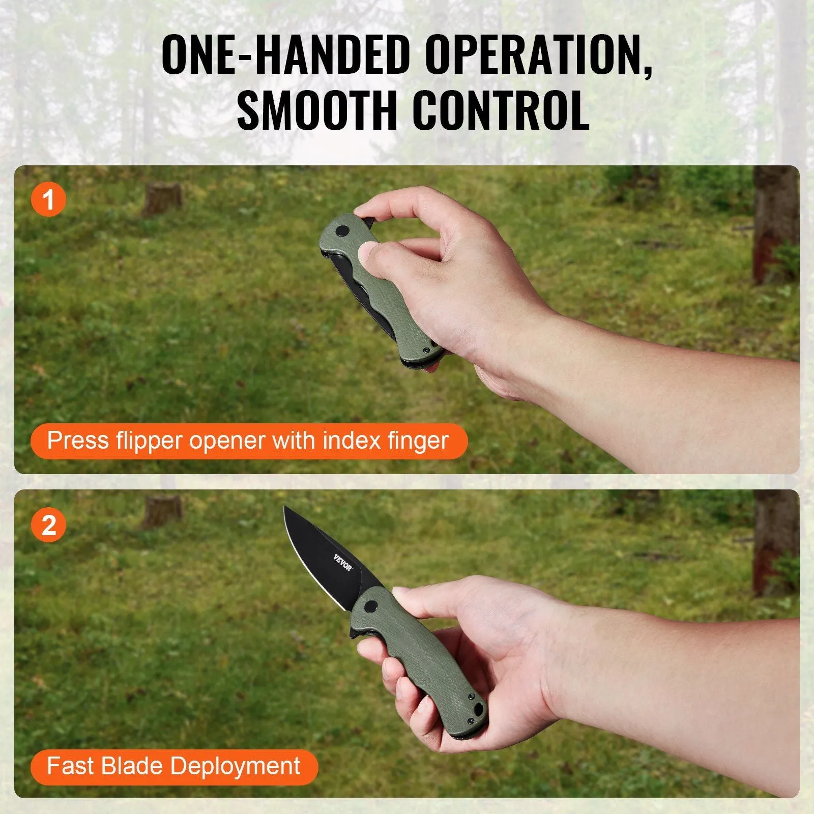 Compact D2 Steel Folding Knife