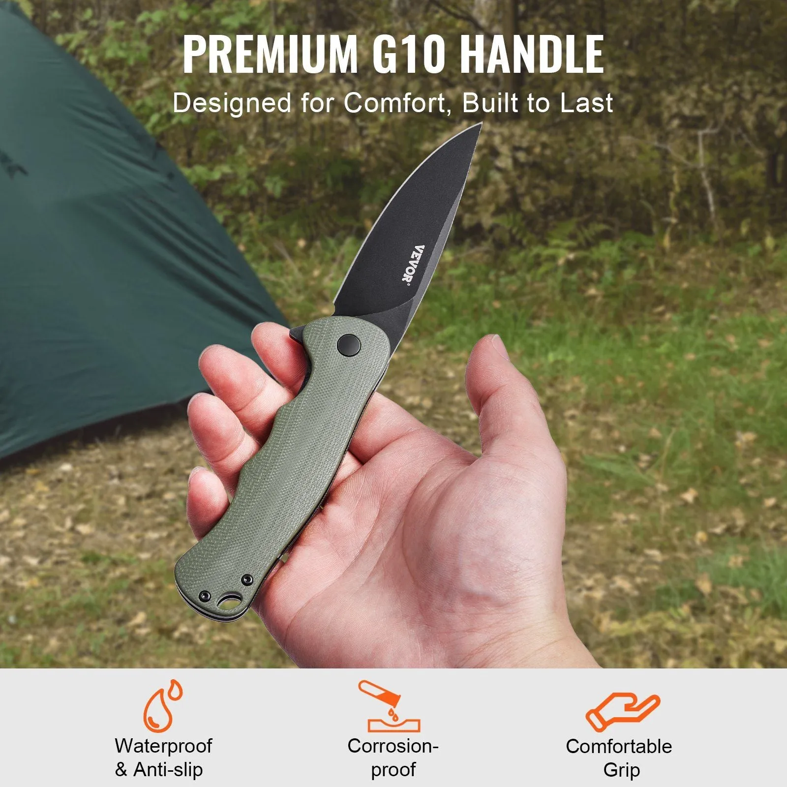 Compact D2 Steel Folding Knife