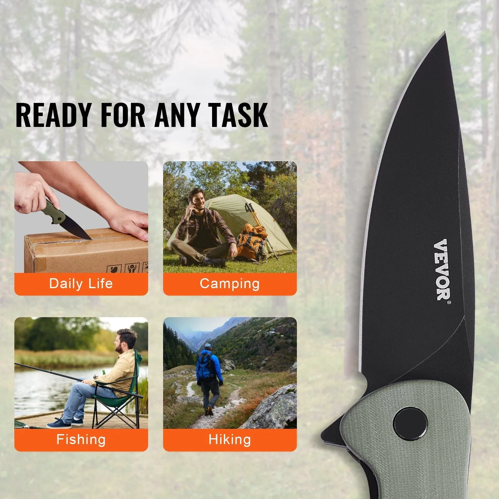 Compact D2 Steel Folding Knife