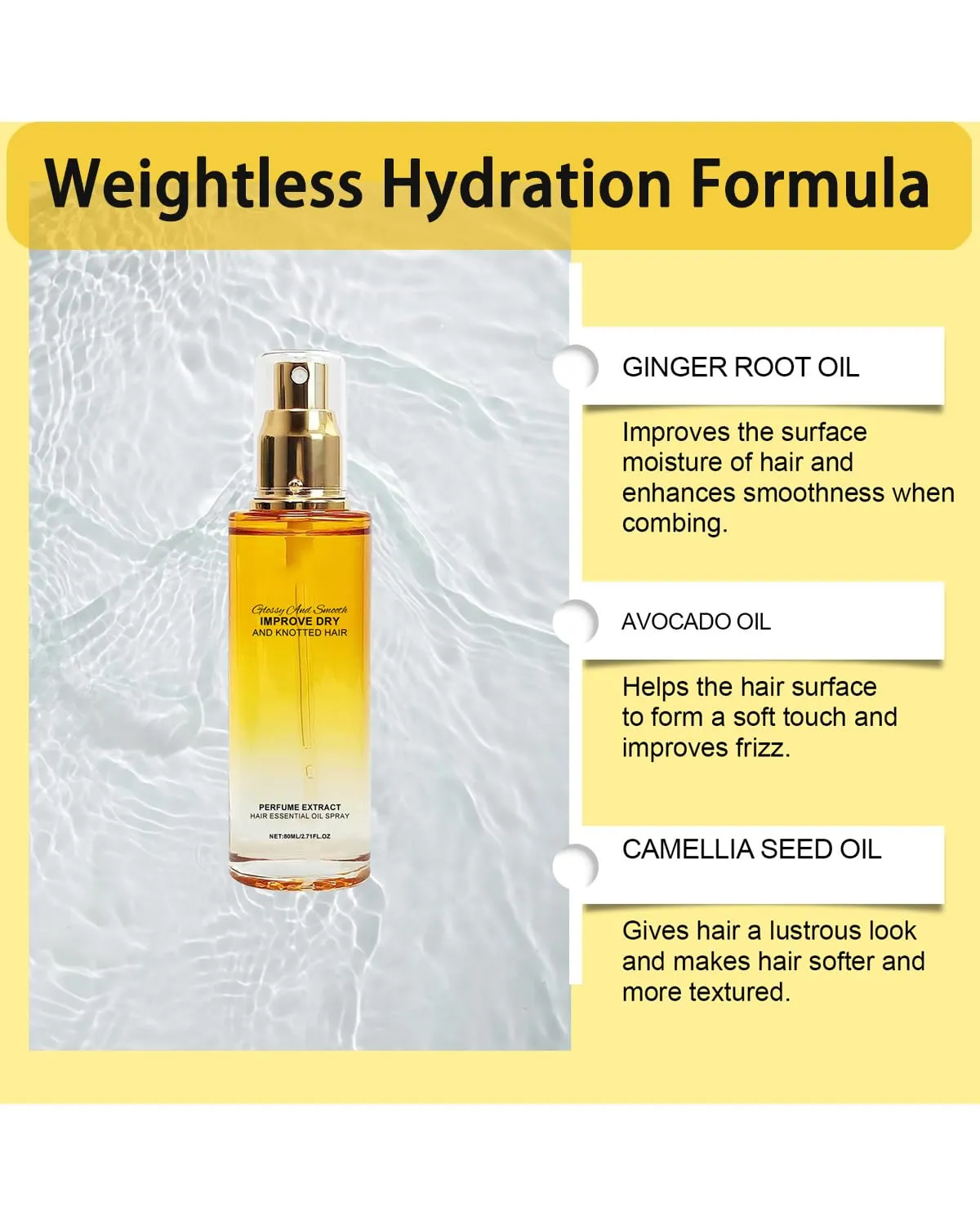 Conditioning Oil Spray Scalp & Hair Strengthener Leave-in Conditioner Comforting Shampoo 80ml Women Scented Curl Defining Cream Lightweight (1P)