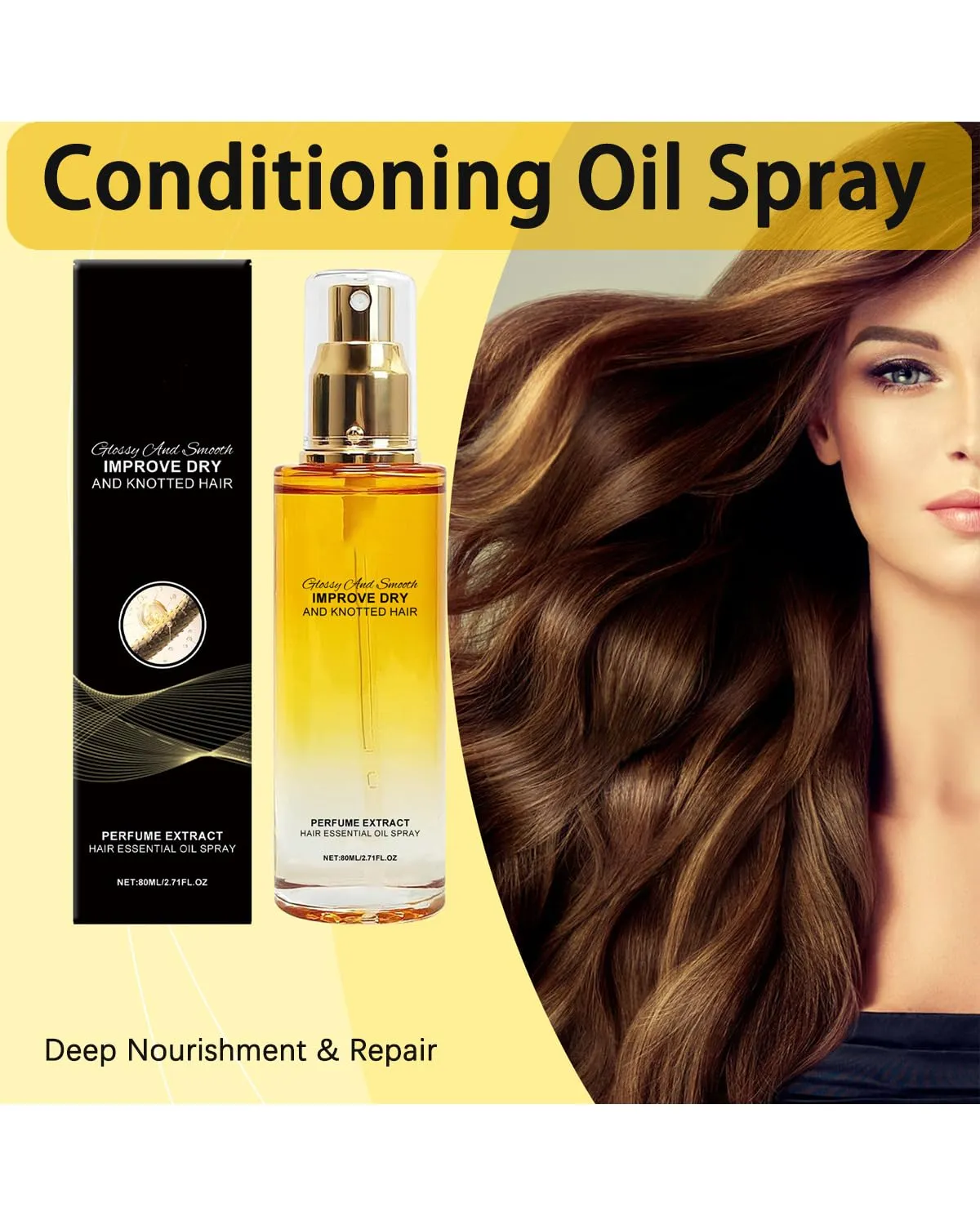 Conditioning Oil Spray Scalp & Hair Strengthener Leave-in Conditioner Comforting Shampoo 80ml Women Scented Curl Defining Cream Lightweight (1P)
