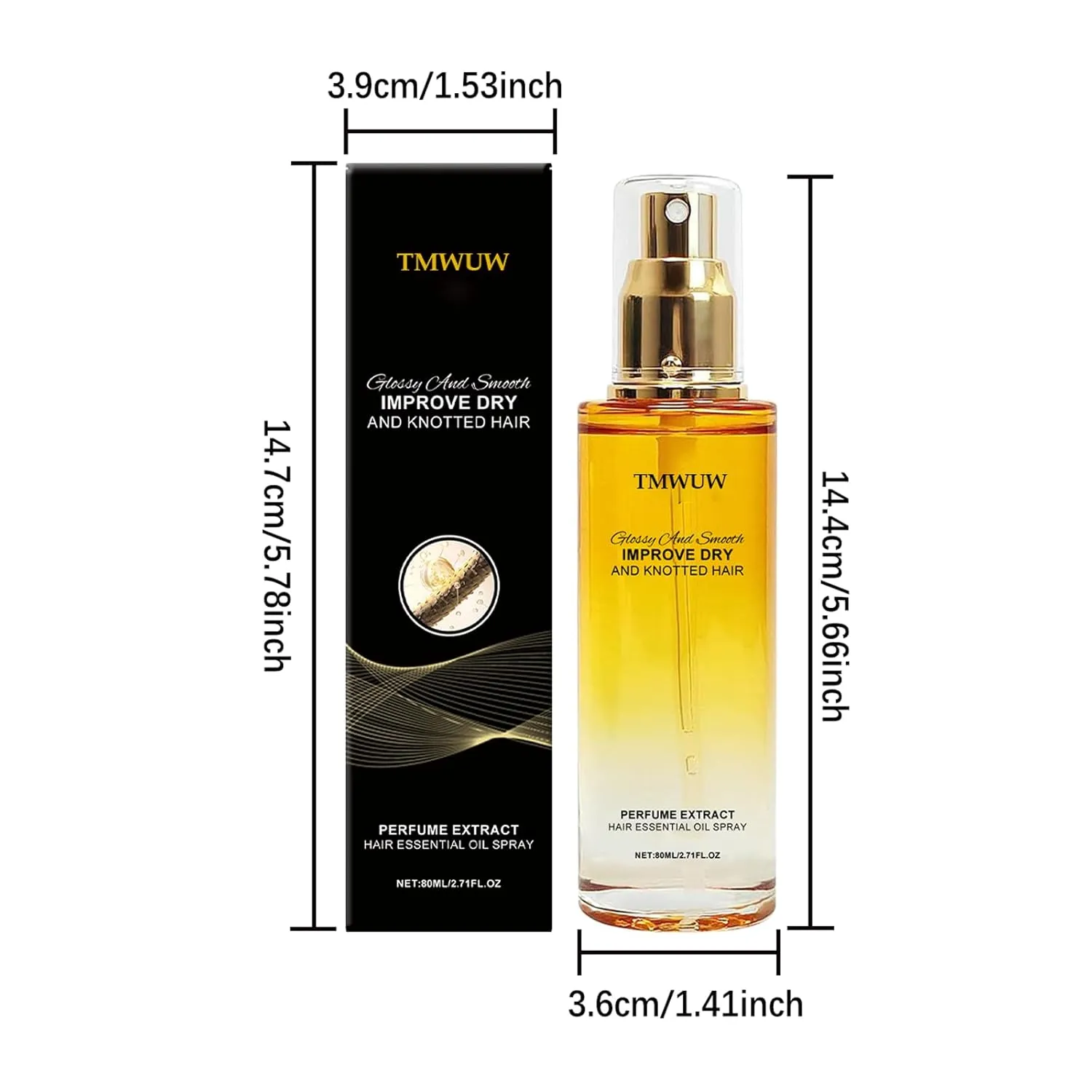 Conditioning Oil Spray,Clear Hair Spray for Dry and Frizzy Hair,Leave-in Hair Conditioning Oil with Jojoba Oil and Shea Butter，Detangling, Styling and Hydrating (3PS)
