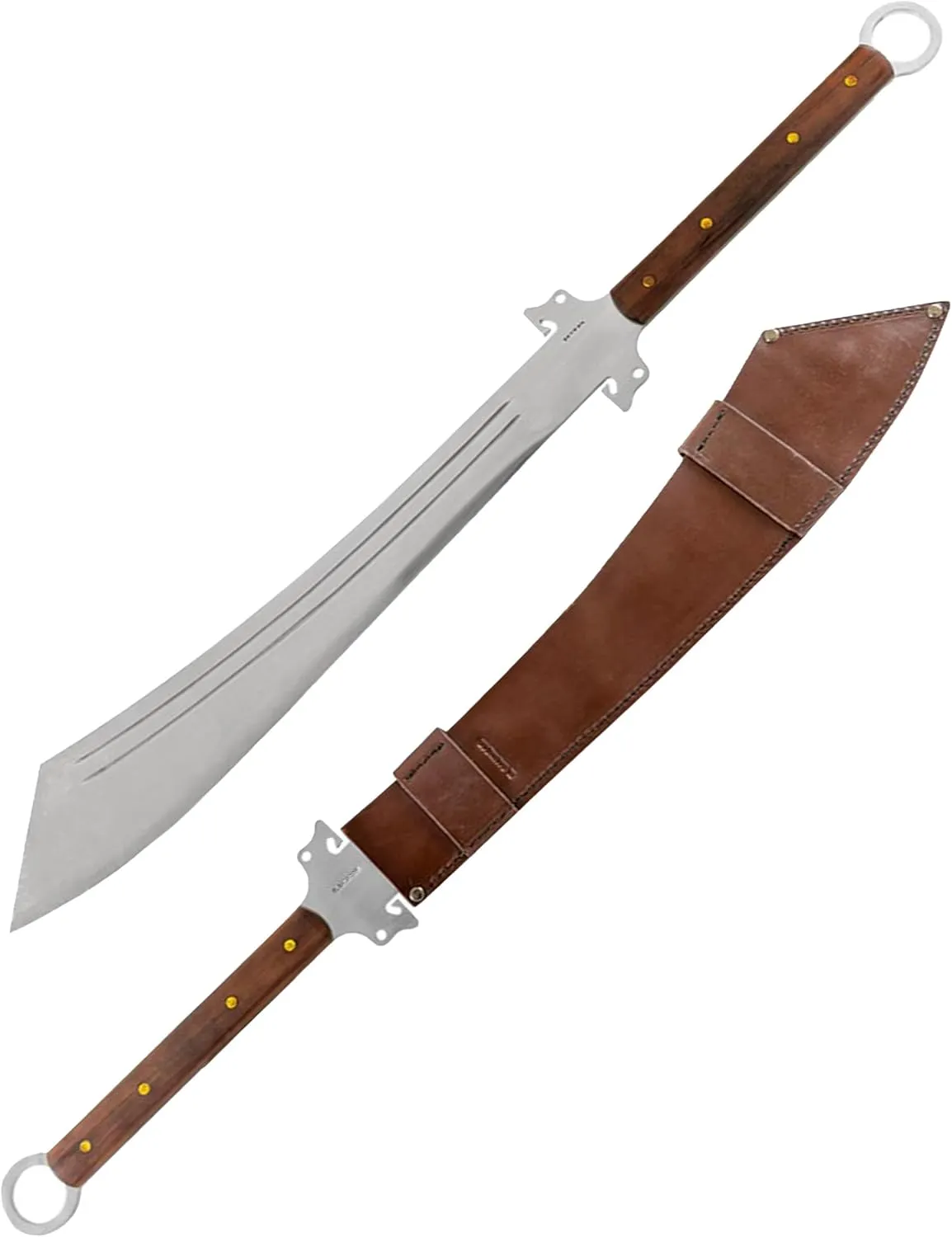 Condor Tool & Knife Dynasty Dadao Sword | 1075 High Carbon Steel Martial Arts Sword with a Walnut Handle | 6mm Thick with Handcrafted Welted Leather Sheath | 21.3in Blade | 51.2oz