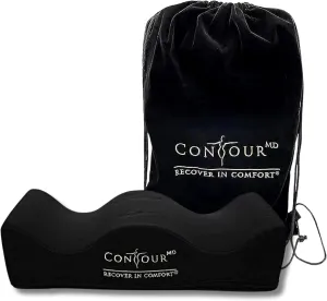 ContourMD BBL Pillow After Surgery – Butt Pillow for Sitting, Driving, or Office Chair – Lightweight Foam Cushion for Brazilian Butt Lift Recovery – BBL Post Surgery Supplies – Black Rectangle