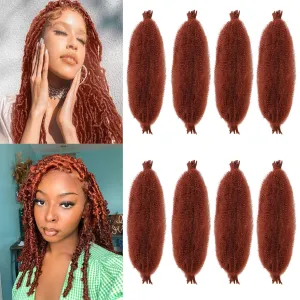 COOKOO 16 Inch Springy Afro Twist Hair 8 packs Copper Red Pre-Fluffed Spring Twist Hair Pre-Separated Marley Twist Braiding Hair For Distressed Soft Locs Hair Synthetic Hair Extensions(16 Inch,350#)