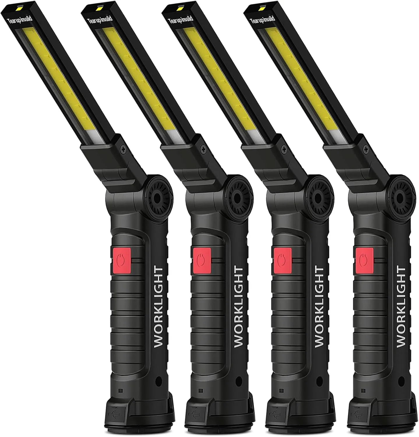Coquimbo Tool Gifts for Men Him, Rechargeable LED Work Light Grill Light with Magnetic Base 5 Modes 360° Rotate Mens Gifts (4 Pack Black)
