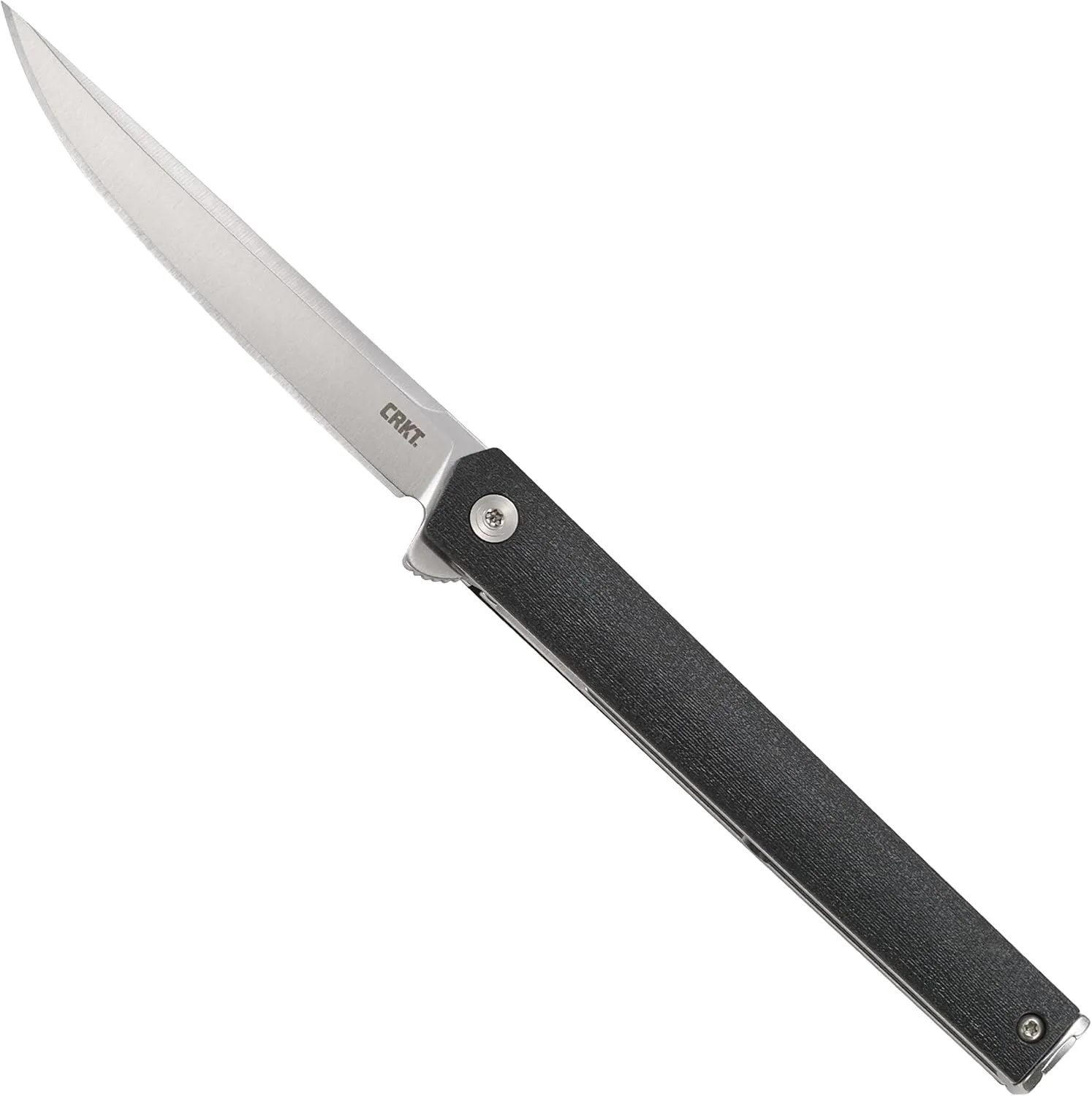 CRKT CEO Flipper EDC Folding Pocket Knife: Low Profile Gentleman's Knife, Everyday Carry, Satin Blade, IKBS Ball Bearing Pivot, Liner Lock, Glass Reinforced Fiber Handle, Deep Carry Pocket Clip 7097