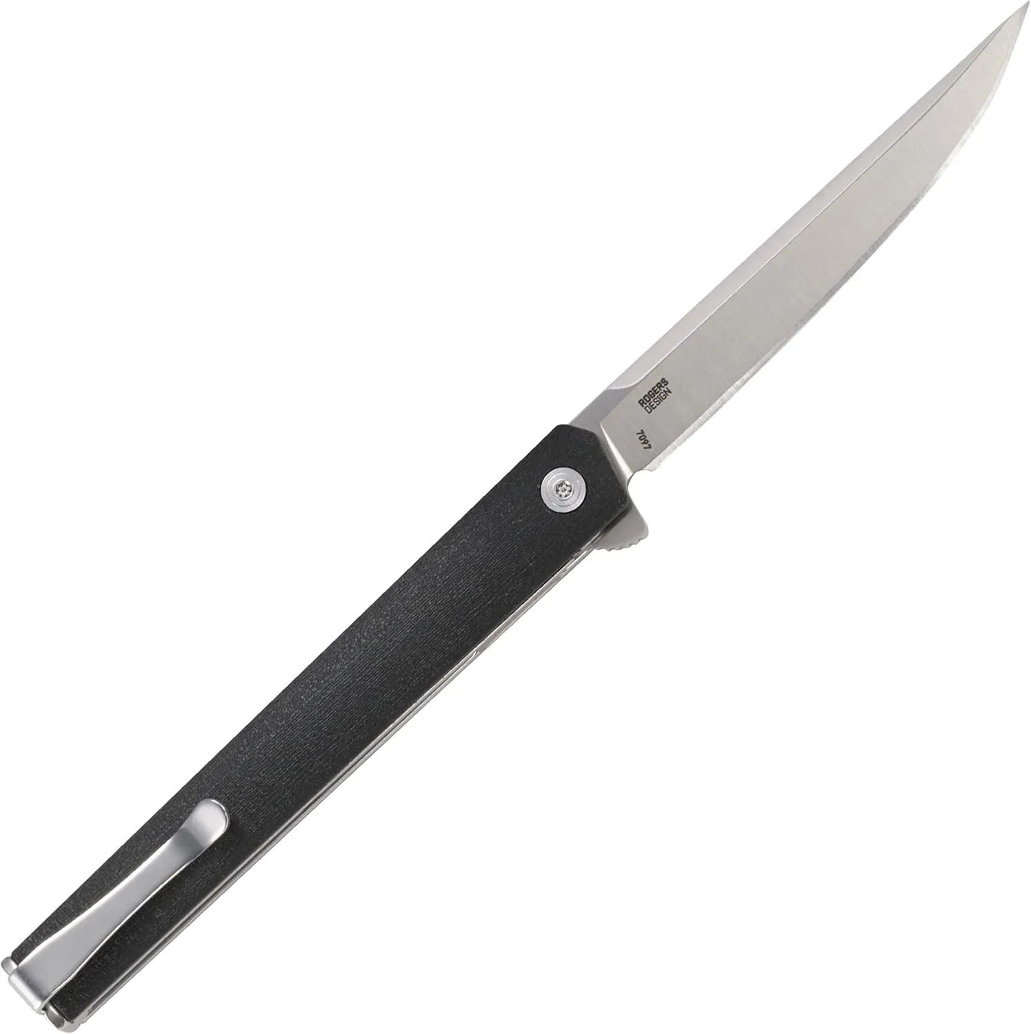 CRKT CEO Flipper EDC Folding Pocket Knife: Low Profile Gentleman's Knife, Everyday Carry, Satin Blade, IKBS Ball Bearing Pivot, Liner Lock, Glass Reinforced Fiber Handle, Deep Carry Pocket Clip 7097