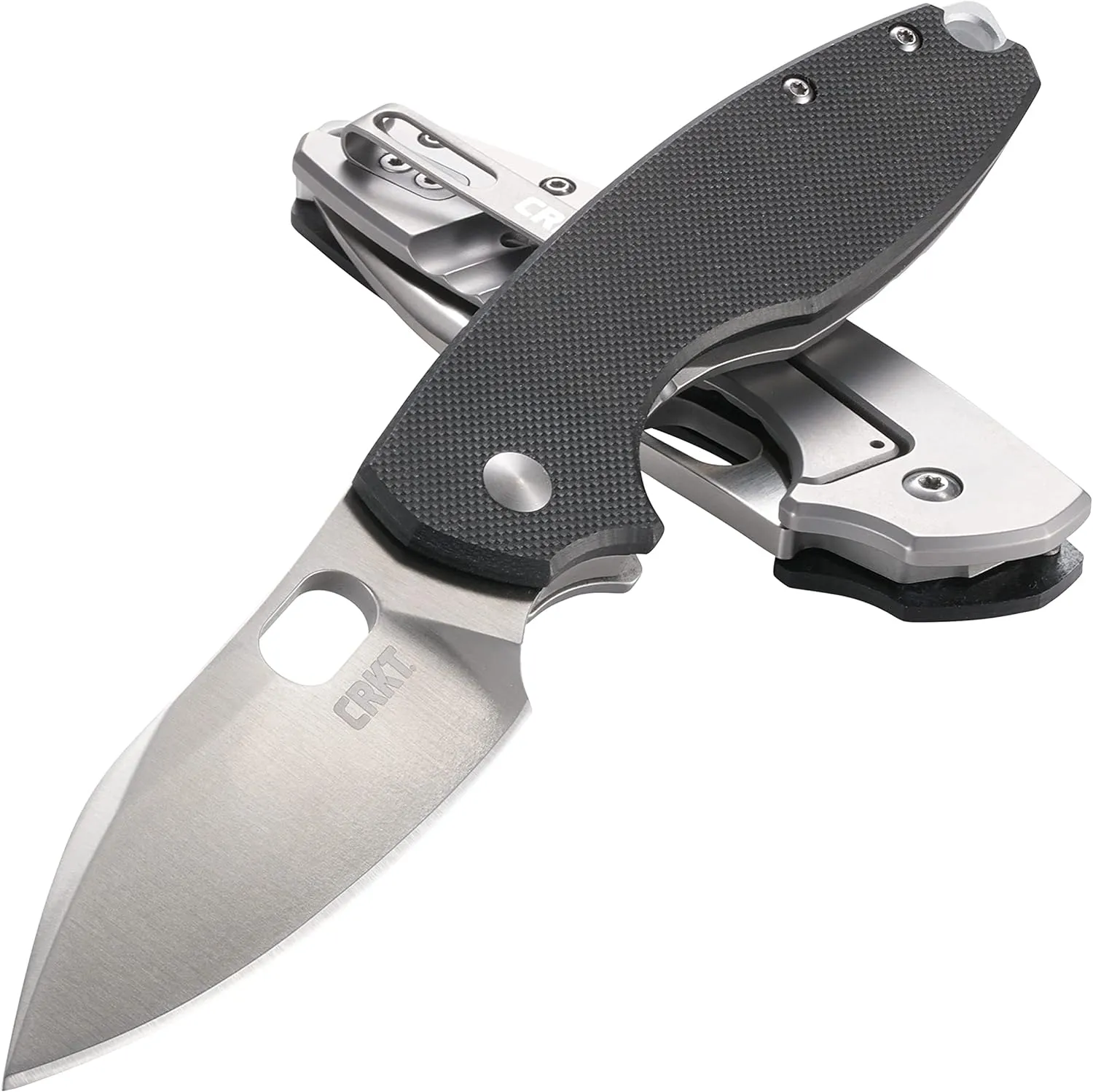 CRKT Pilar III EDC Folding Pocket Knife: Compact Everyday Carry, Satin Blade with Finger Choil, Thumb Slot Open, G10 Handle, Reversible Pocket Clip 5317