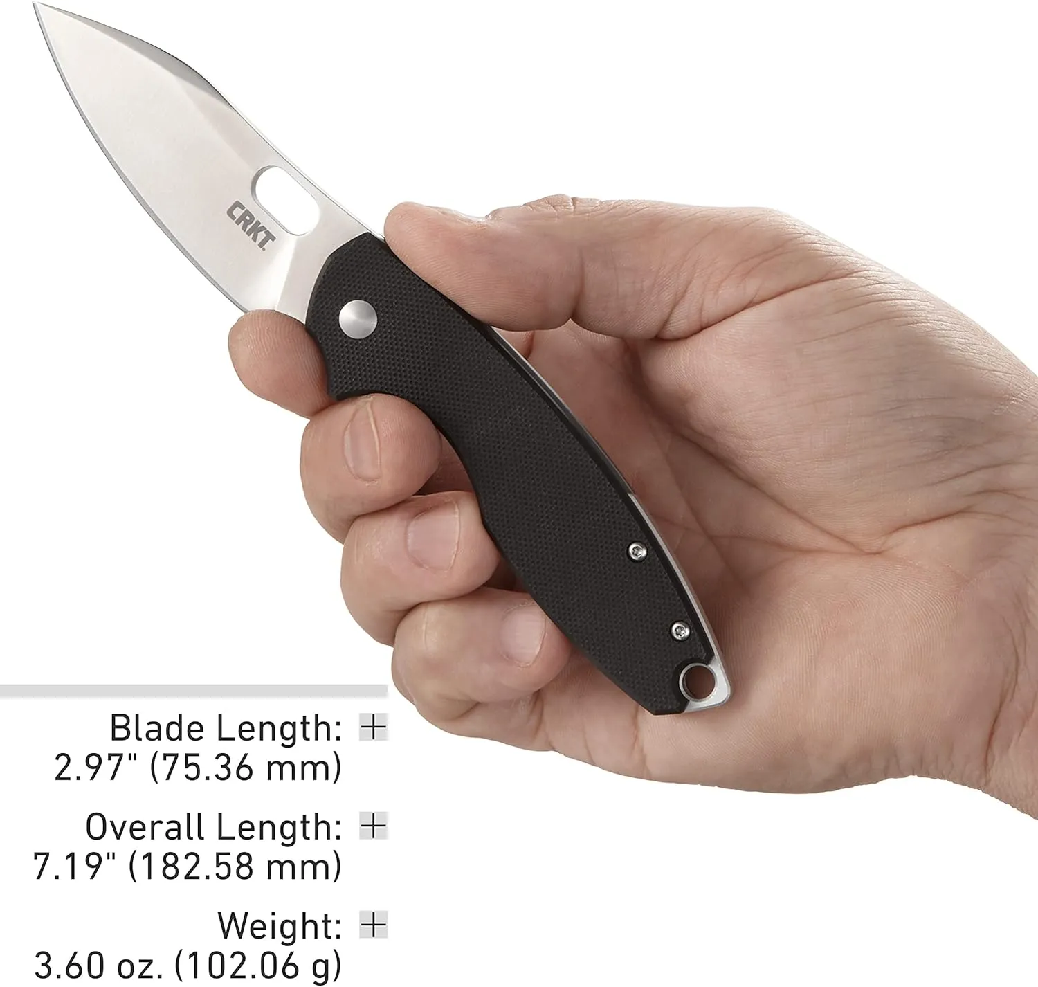CRKT Pilar III EDC Folding Pocket Knife: Compact Everyday Carry, Satin Blade with Finger Choil, Thumb Slot Open, G10 Handle, Reversible Pocket Clip 5317