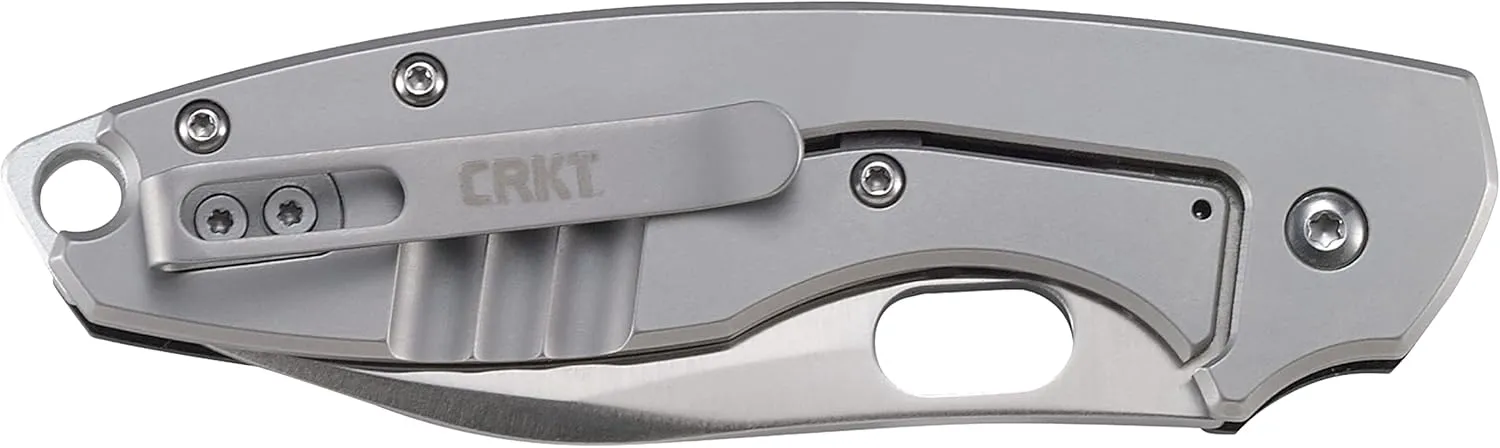 CRKT Pilar III EDC Folding Pocket Knife: Compact Everyday Carry, Satin Blade with Finger Choil, Thumb Slot Open, G10 Handle, Reversible Pocket Clip 5317