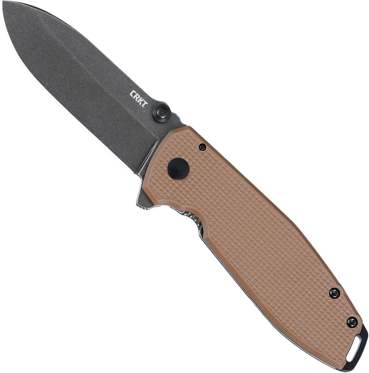 CRKT Squid XM Everyday Carry Assisted Folding Knife with Frame Lock: D2 Plain Edge Blade, G10 Handle, Pocket Clip, 2495B