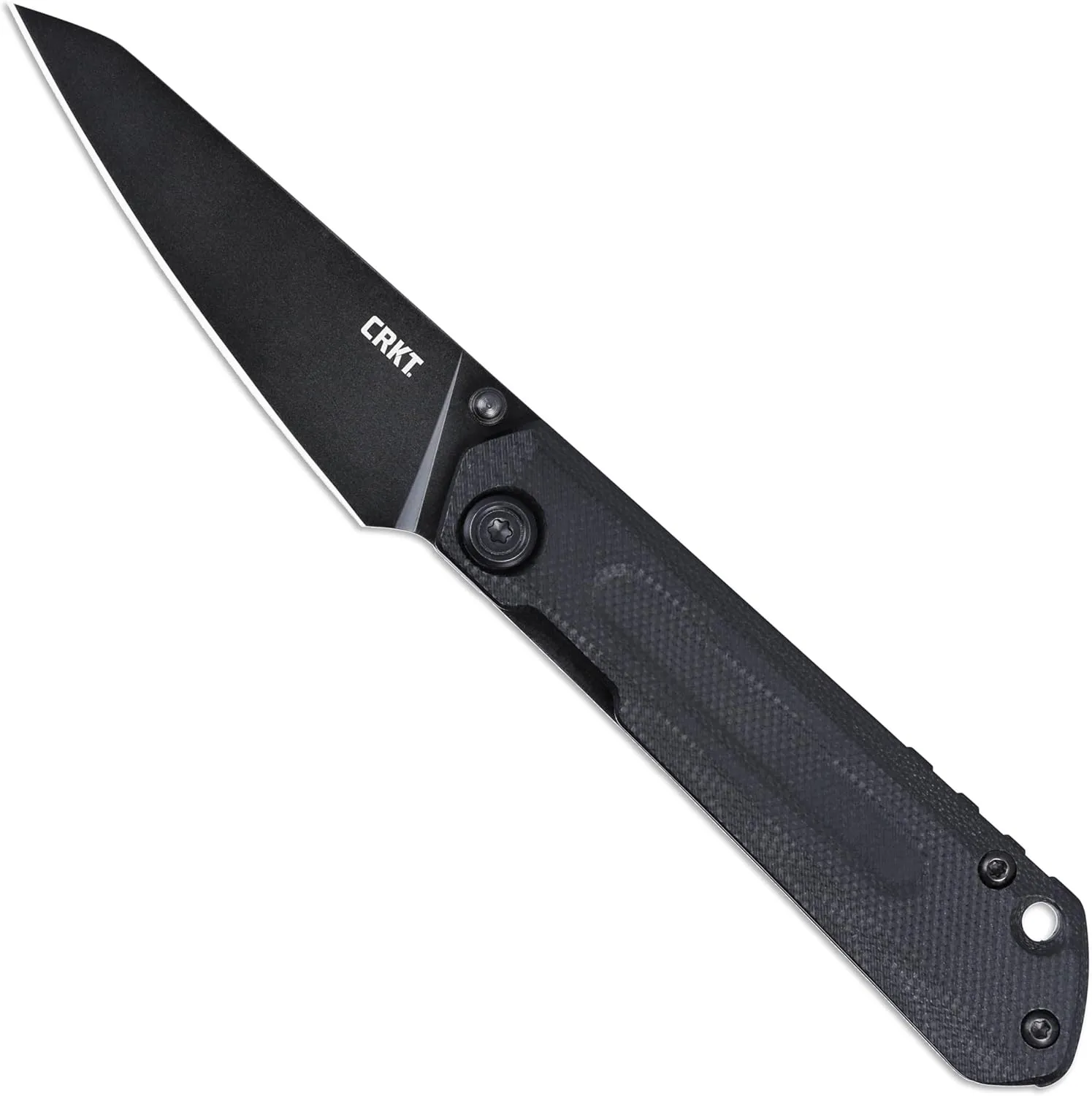 CRKT Straight Black Everyday Carry EDC Folding Knife with Frame Lock: D2 Steel Plain Edge Blade, Stainless Steel Handle, Pocket Clip, 2670