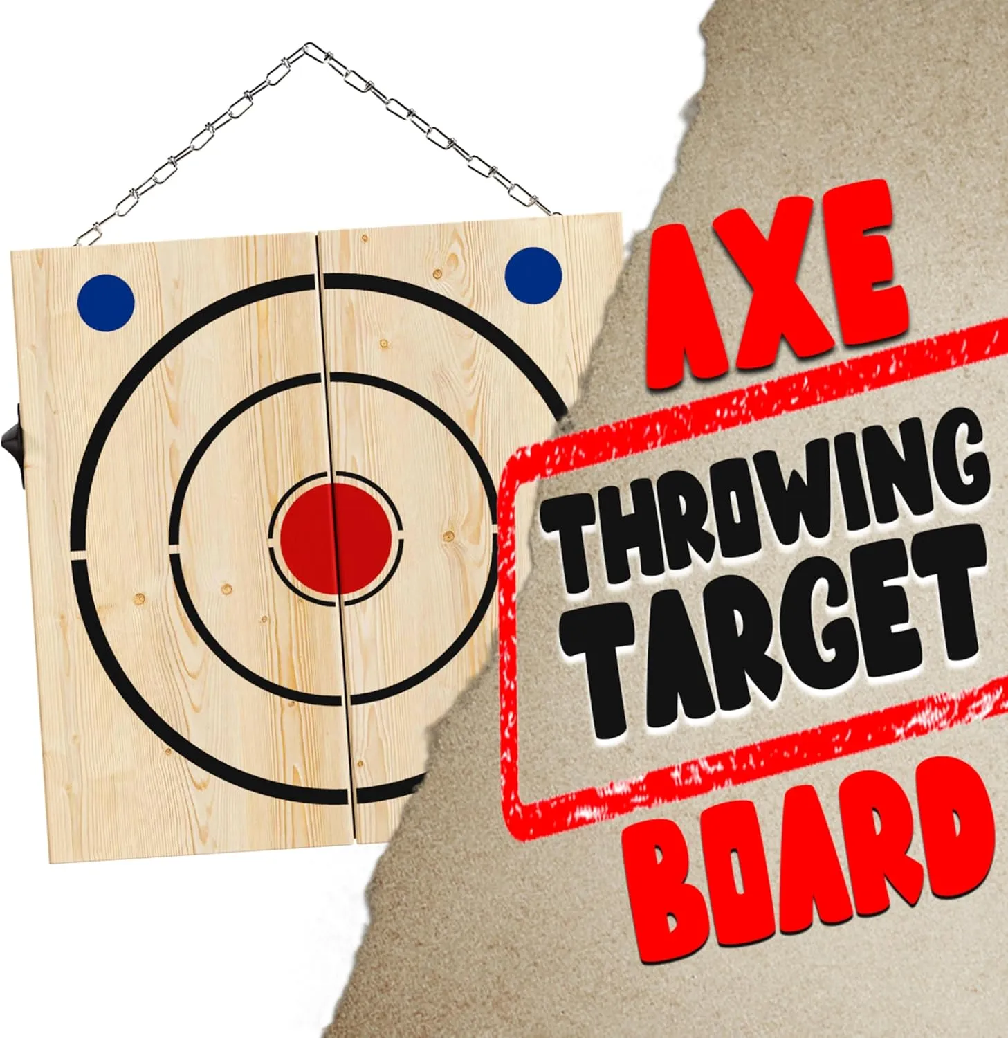 Crown Display Axe Throwing Target Board - Wooden Shooting Targets for Axes & Hatchets - Made in USA - Great for Adults & Kids