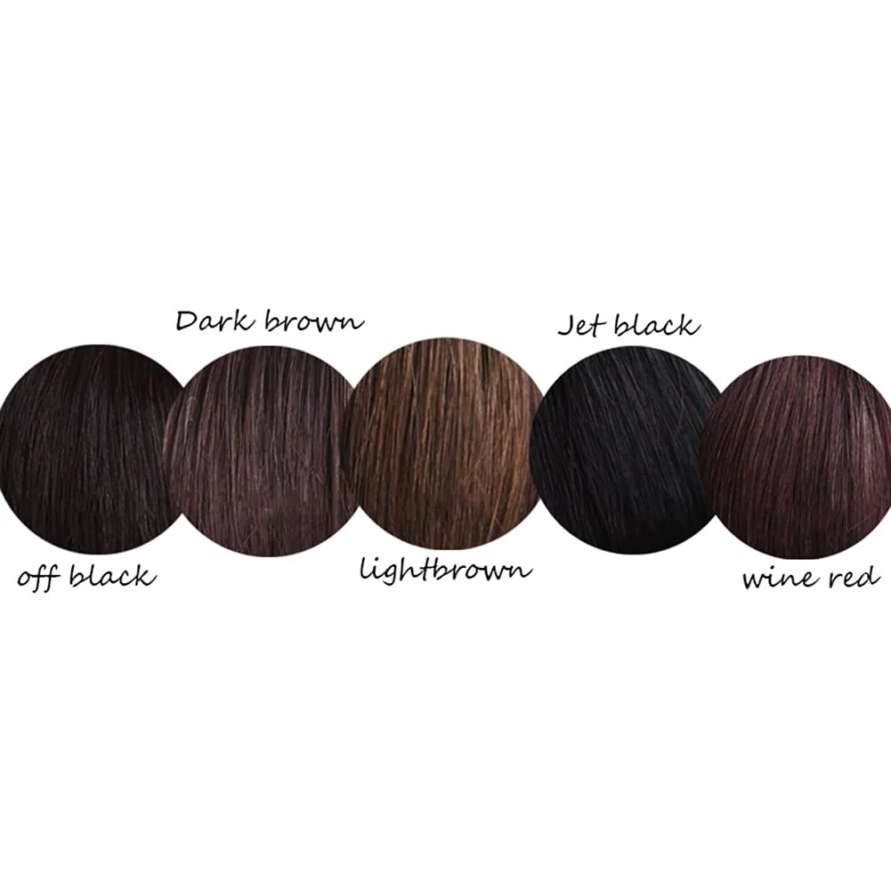 Crown Topper Clip in Full Hand Made Mono Base Human Hair Straight Middle Parting Cover White Hair Head Replacement Piece (7x10cm Wine Red)