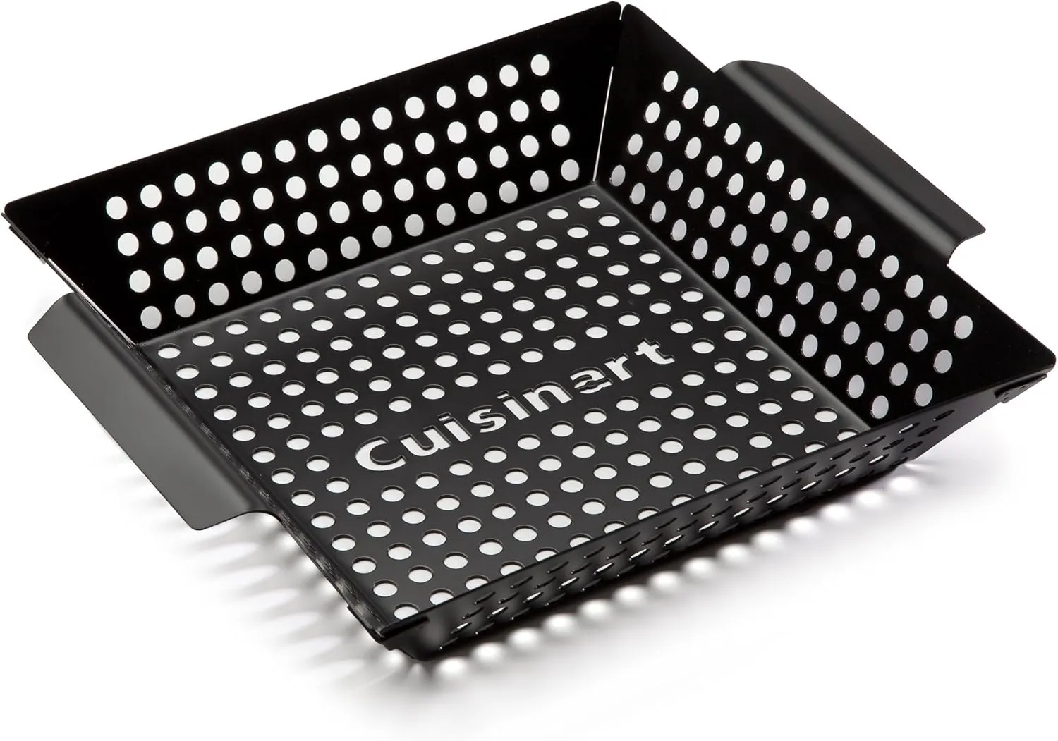 Cuisinart 11" x 11" Non-Stick Grill Wok, Perforated BBQ Grill Basket for Grilling Veggies, Meat & Stir-Fry, Outdoor Grilling Basket for Charcoal and Gas Grills