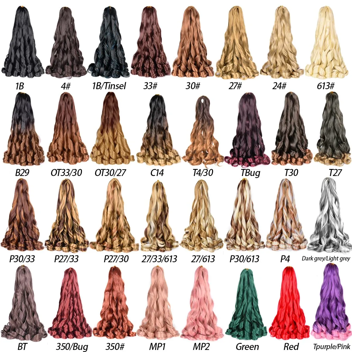 Curly Braiding Hair 8 packs Spanish Curly Crochet Hair P27/33 Bouncy Braiding Hair Extensions 24 Inch Pre Stretched French Curl Braids Hair (24 Inch Pack of 8,P27/33)