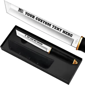 Custom Knife for Men and Women - Personalized Gift - Engraved Gifts for Dad Husband Boyfriend Wife Girlfriend - Customized Knives for Birthday - Unique Present 2307 PS Silver