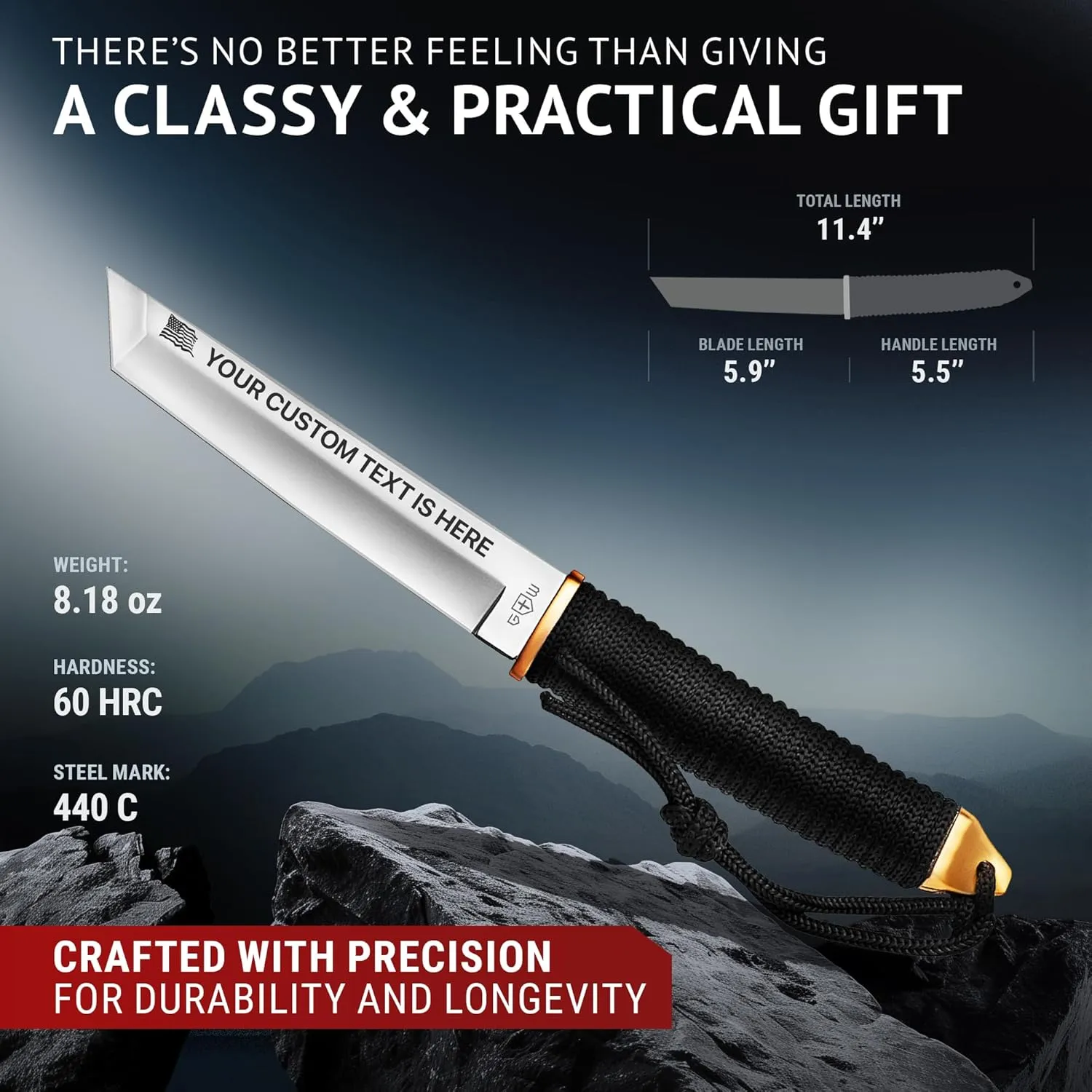 Custom Knife for Men and Women - Personalized Gift - Engraved Gifts for Dad Husband Boyfriend Wife Girlfriend - Customized Knives for Birthday - Unique Present 2307 PS Silver
