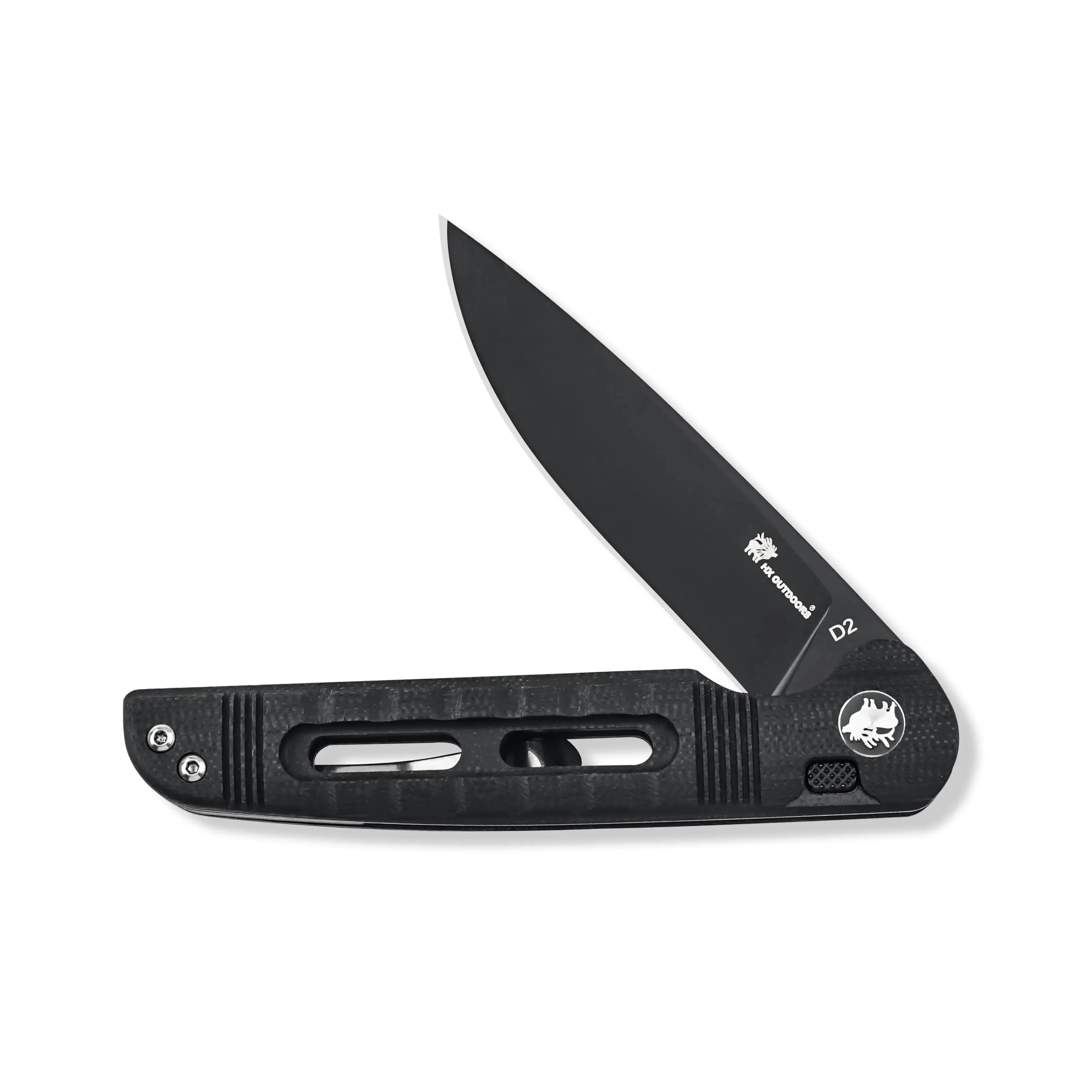 DARK MASTER | BUTTON LOCK | D2 | BLACK G10 | ZD-112B