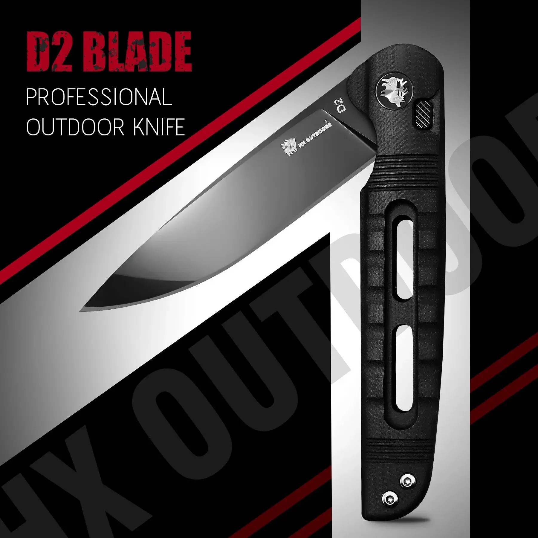 DARK MASTER | BUTTON LOCK | D2 | BLACK G10 | ZD-112B