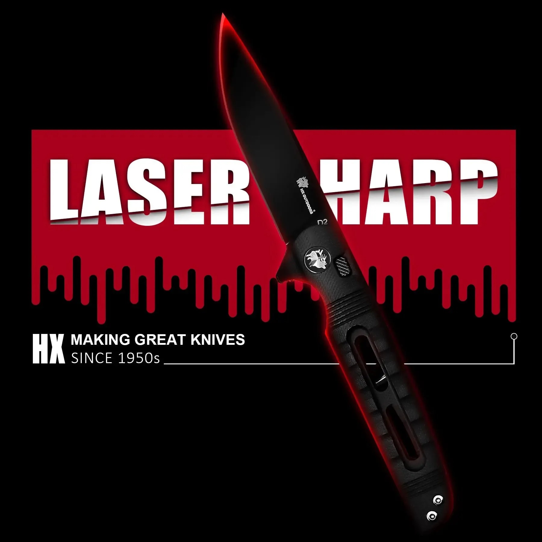 DARK MASTER | BUTTON LOCK | D2 | BLACK G10 | ZD-112B