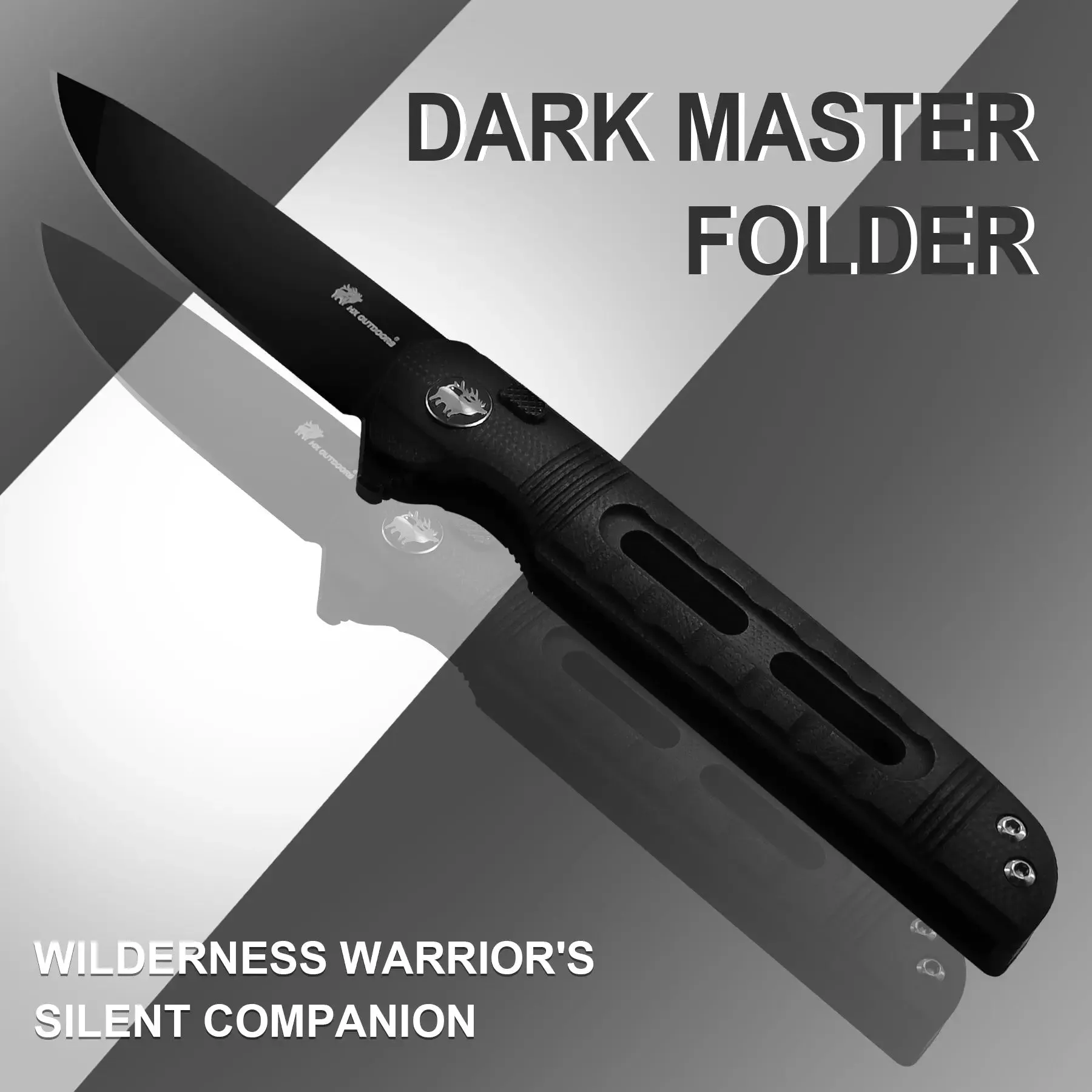 DARK MASTER | BUTTON LOCK | D2 | BLACK G10 | ZD-112B